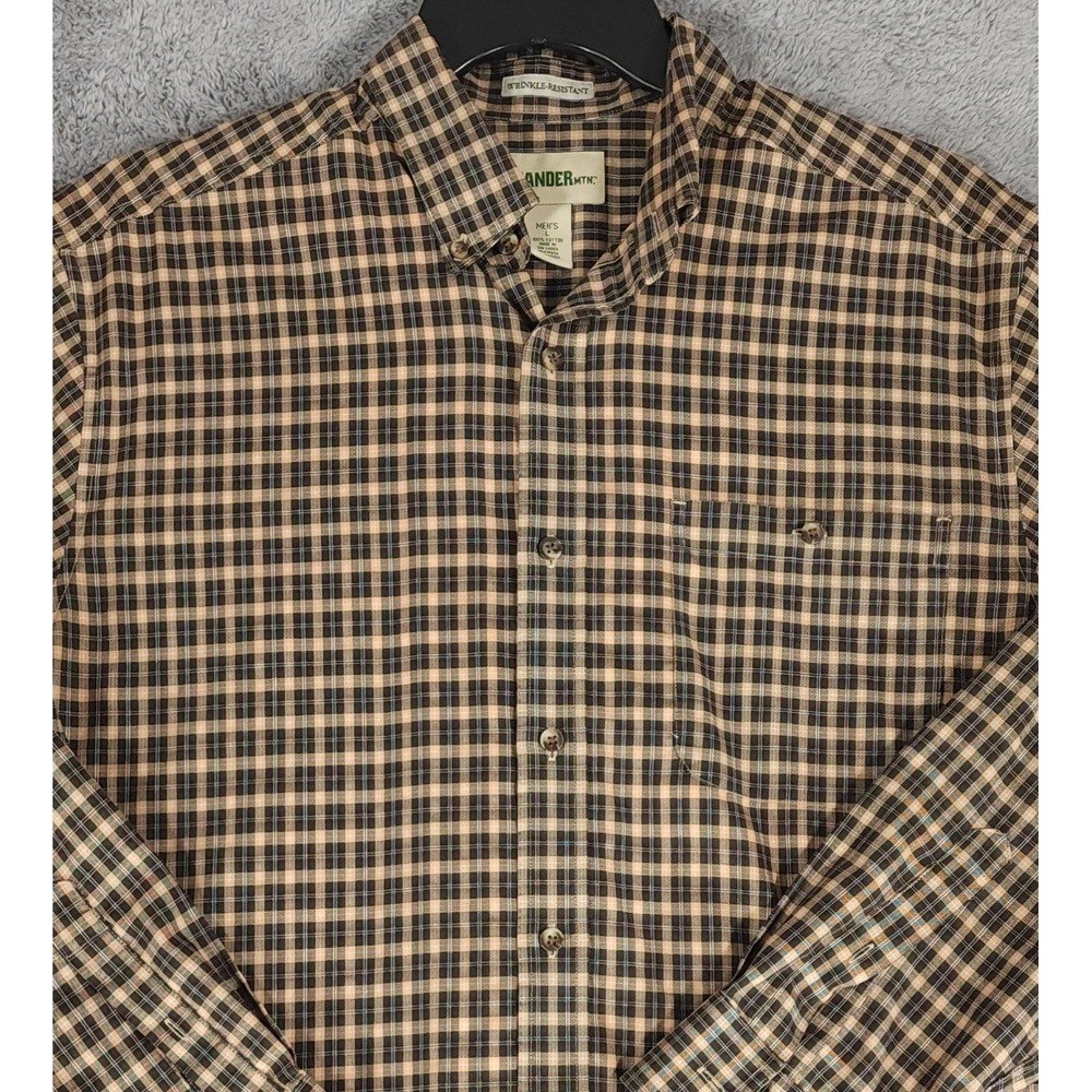 Gander Mountain Shirt Mens Large Plaid Button Chest Pocket Long Sleeve Outdoor
